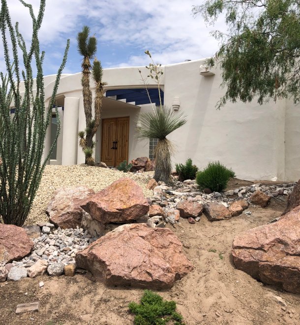 Drip irrigation system installed throughout a custom landscape