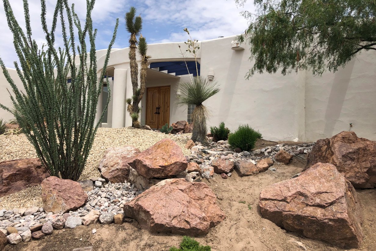 Drip irrigation install supporting native plantings in Doña Ana