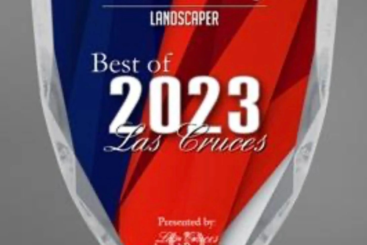 Commercial landscape install in progress along Telshor Blvd