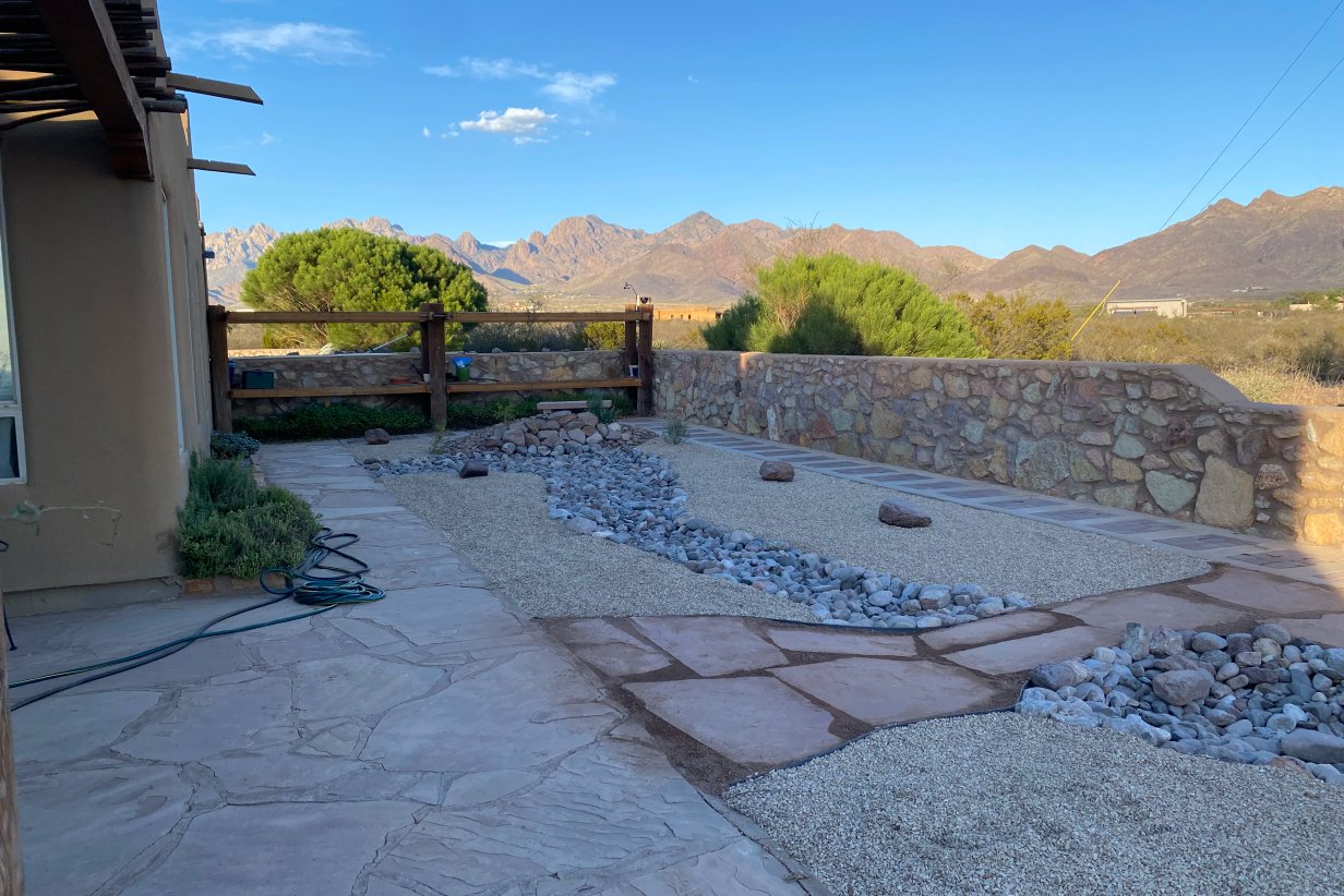 Stone patio upgrade in Mesilla Park